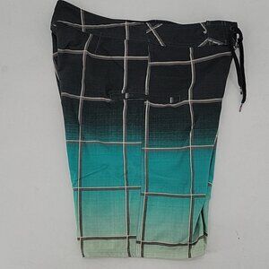 Quiksilver Board Shorts Gray & Aqua Size 31